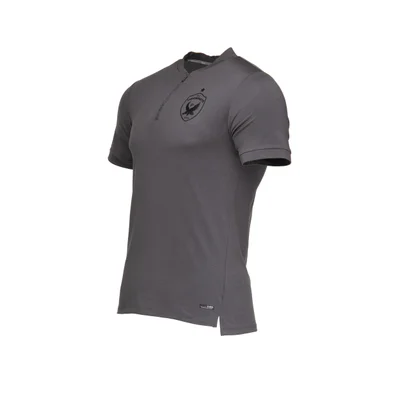 Luxury t-shirt – dark gray, cotton with 1/4 zipper 2025/2026